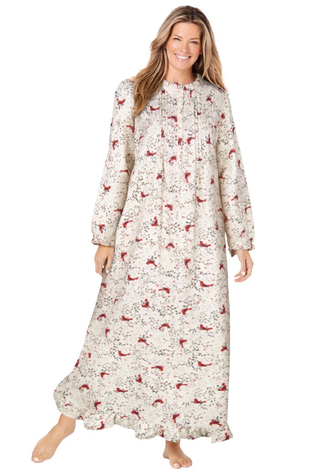 Long Flannel Nightgown  image number 4