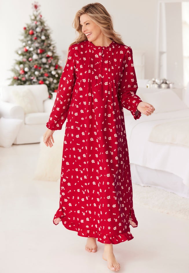 Long Flannel Nightgown  image number 0