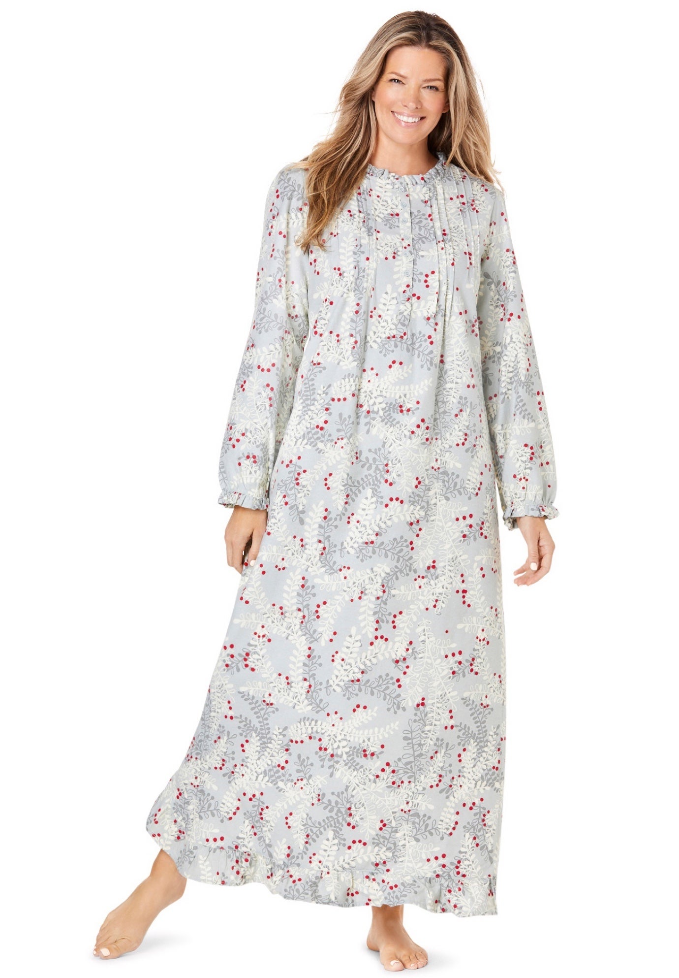 Long Flannel Nightgown  image number 0
