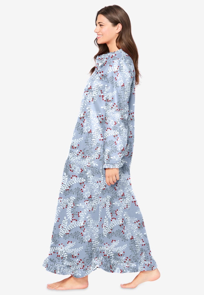Long Flannel Nightgown  image number 2