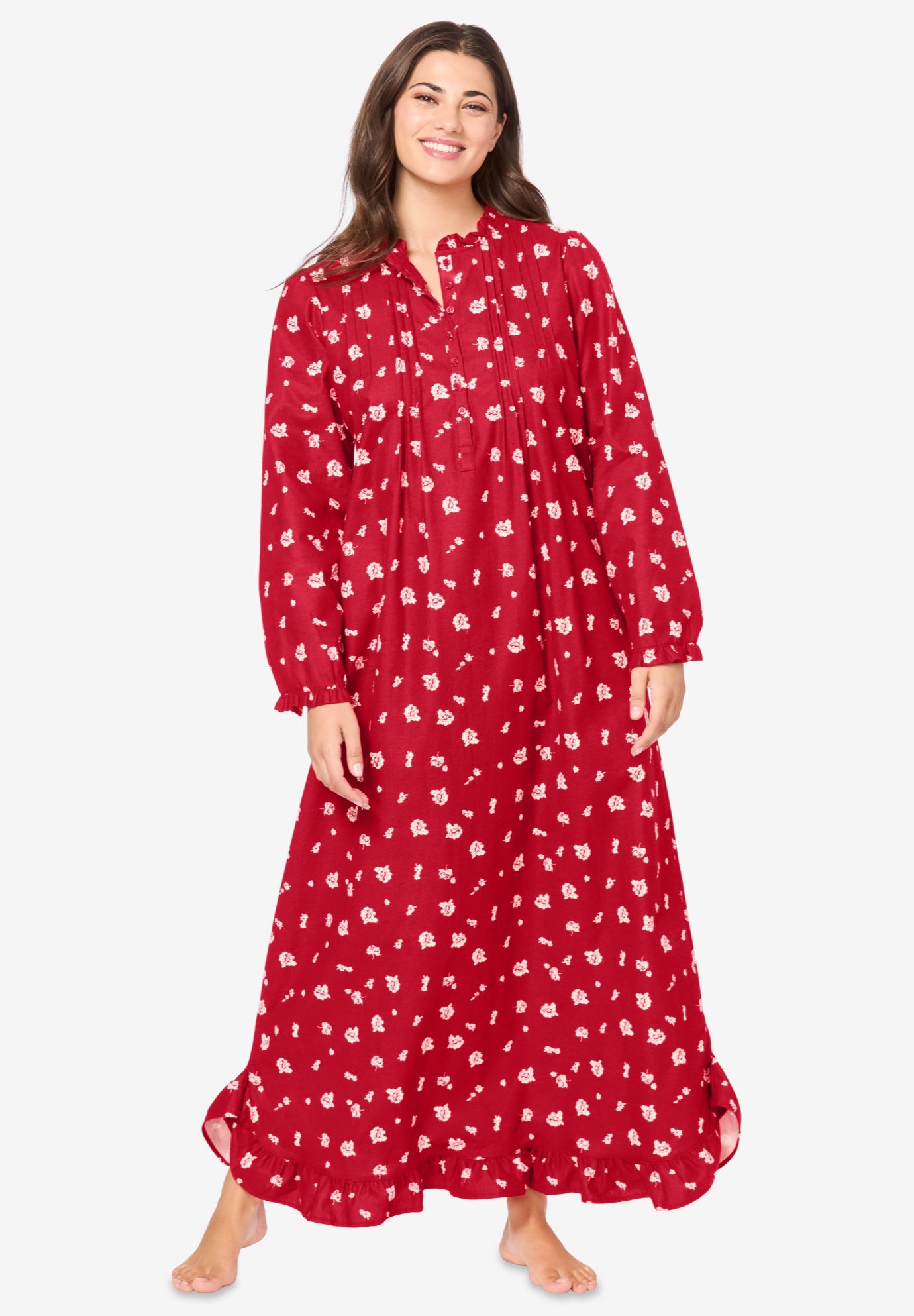 Long Flannel Nightgown  image number 0