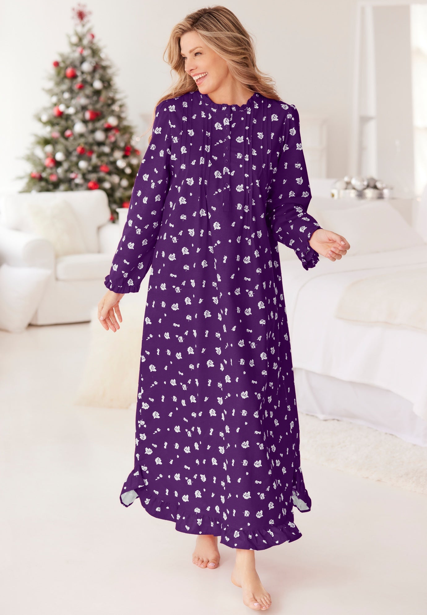 Long Flannel Nightgown image number 0