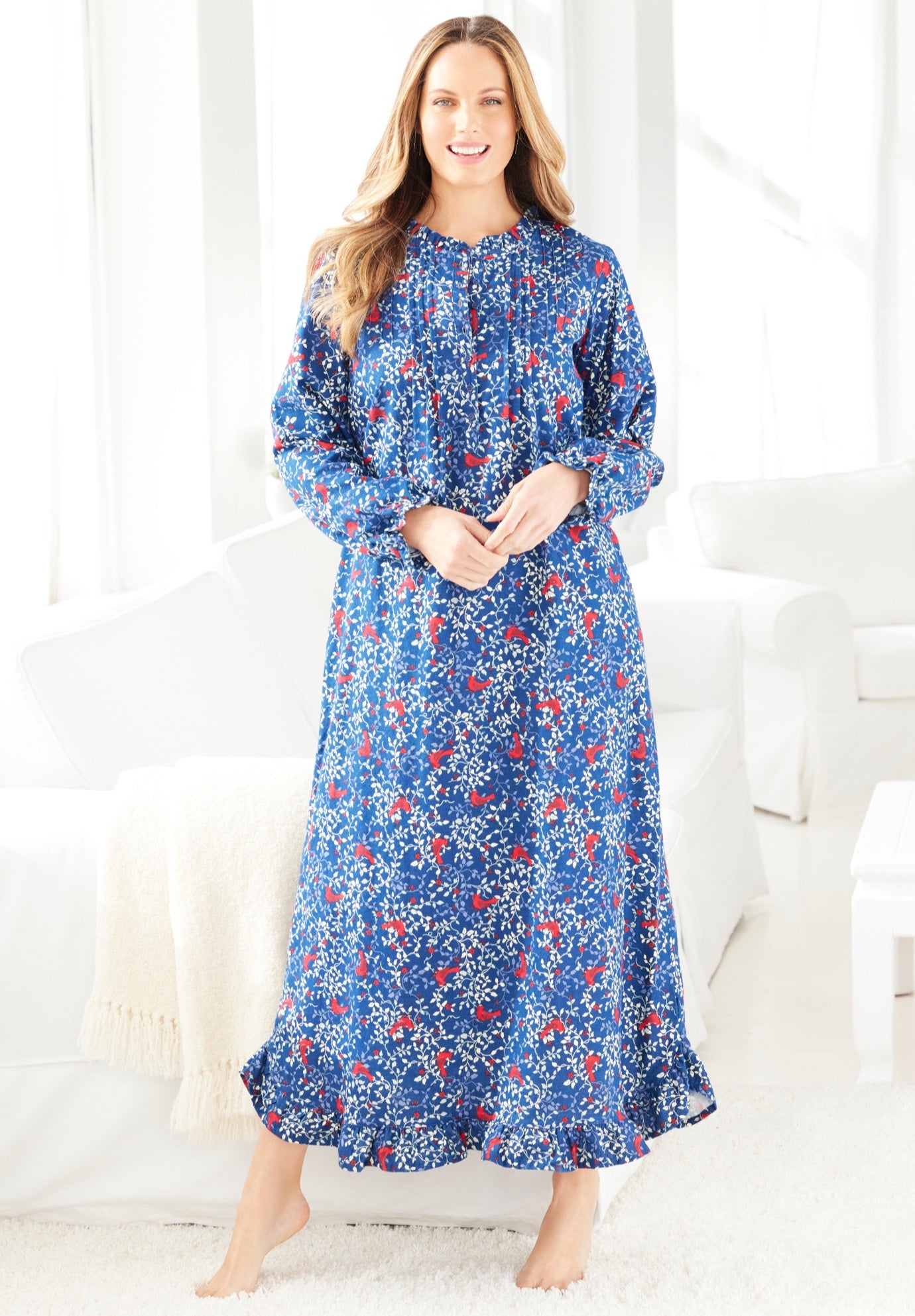 Long Flannel Nightgown image number 6