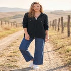 Open Stitch Zip Hoodie Long-Sleeve Sweater image number null