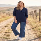 Open Stitch Zip Hoodie Long-Sleeve Sweater image number 0