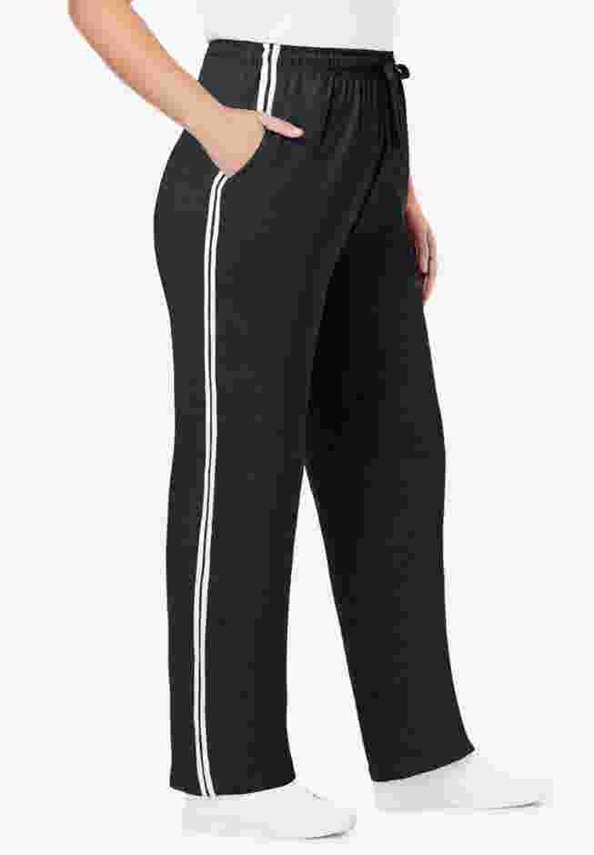 Women's Plus-Size Better-Fleece Side-Stripe Pull-On Sweatpants image number 2