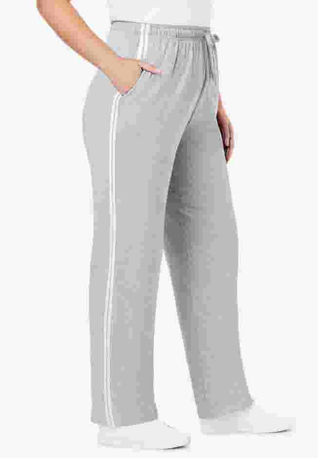 Women's Plus-Size Better-Fleece Side-Stripe Pull-On Sweatpants image number 2
