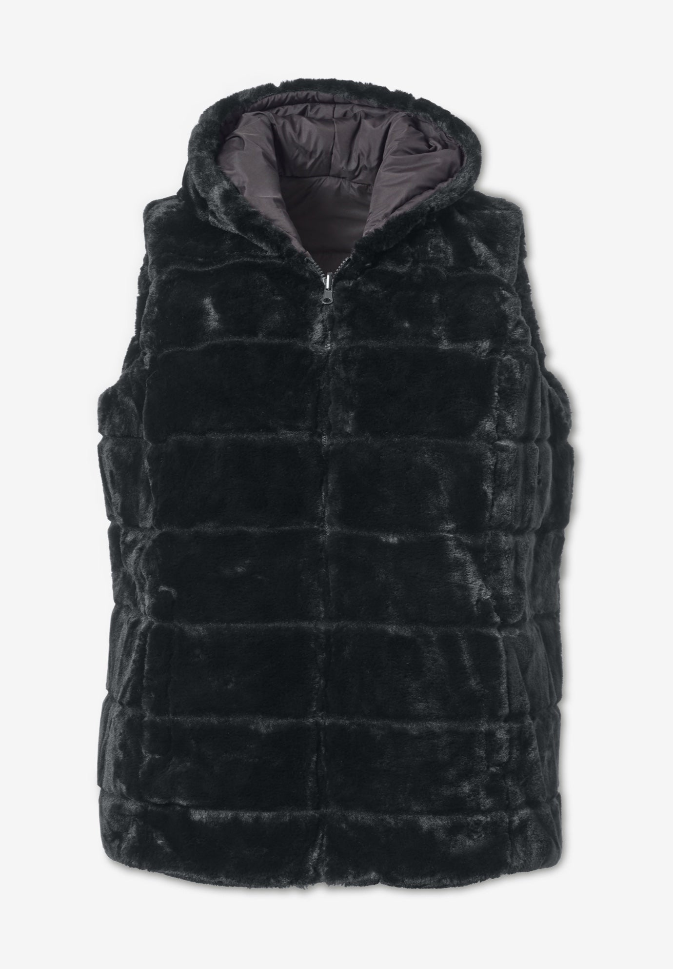 Plus Size 2-in-1 Puffer and Faux Fur Vest image number 4