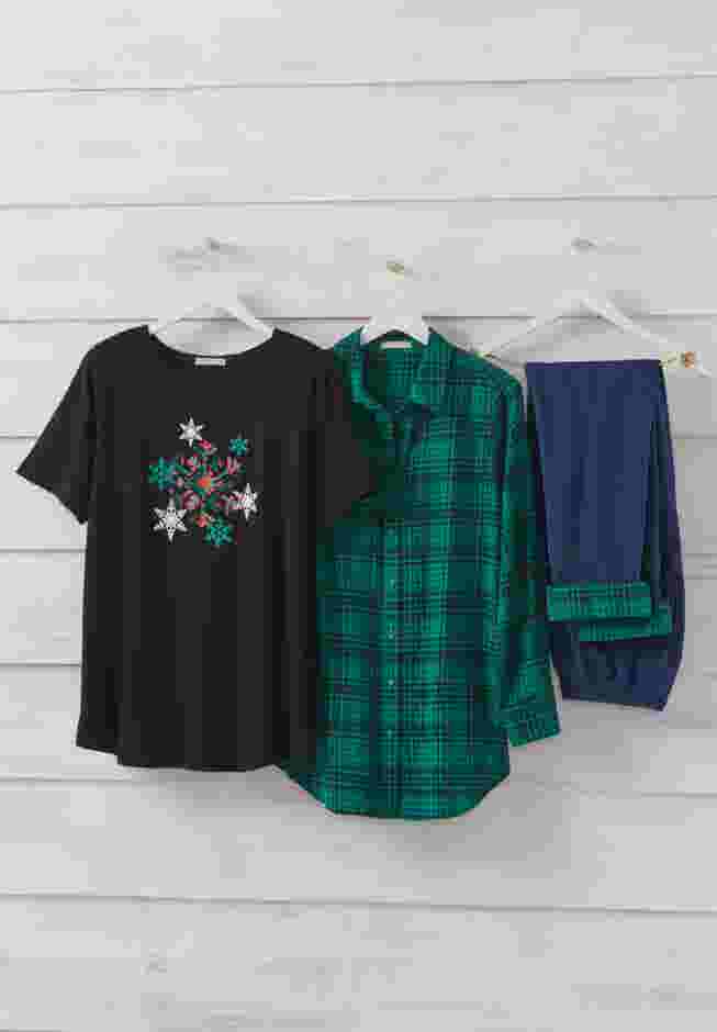 Two-Piece Flannel Shirt and Tee image number 1