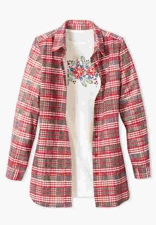 Two-Piece Flannel Shirt and Tee image number 1