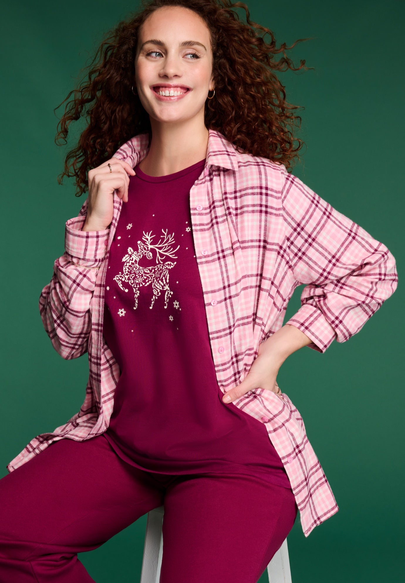 Two-Piece Flannel Shirt and Tee image number 1