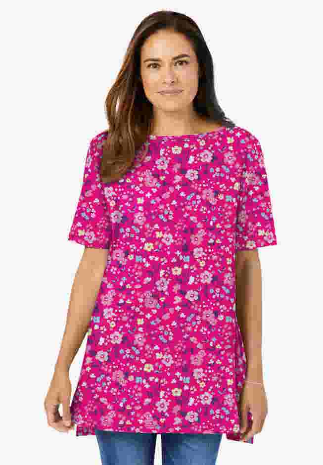 Perfect Printed Short-Sleeve Boatneck Tunic image number 4
