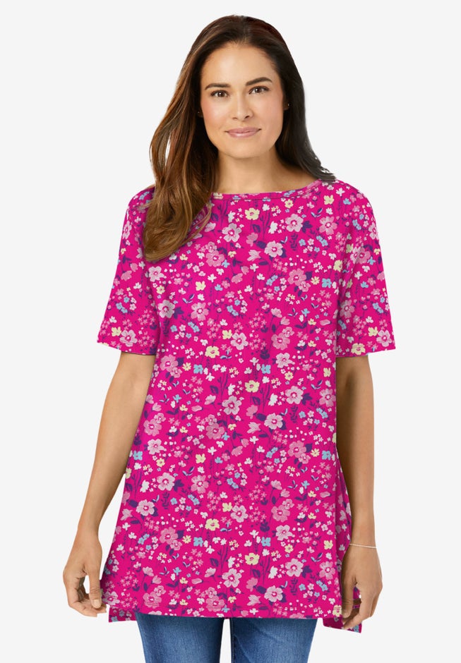 Perfect Printed Short-Sleeve Boatneck Tunic image number 4