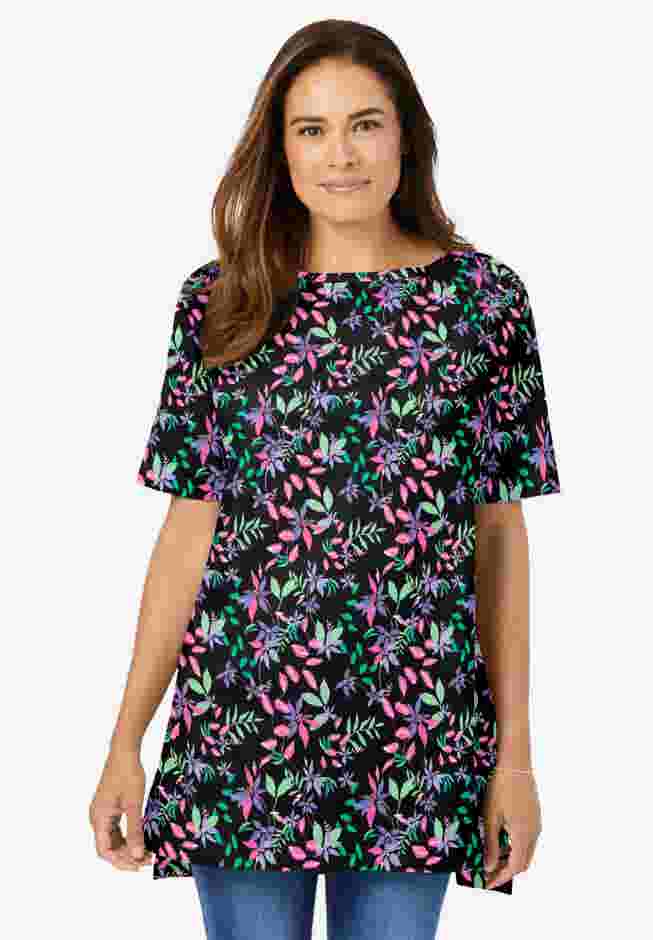 Perfect Printed Short-Sleeve Boatneck Tunic image number 9