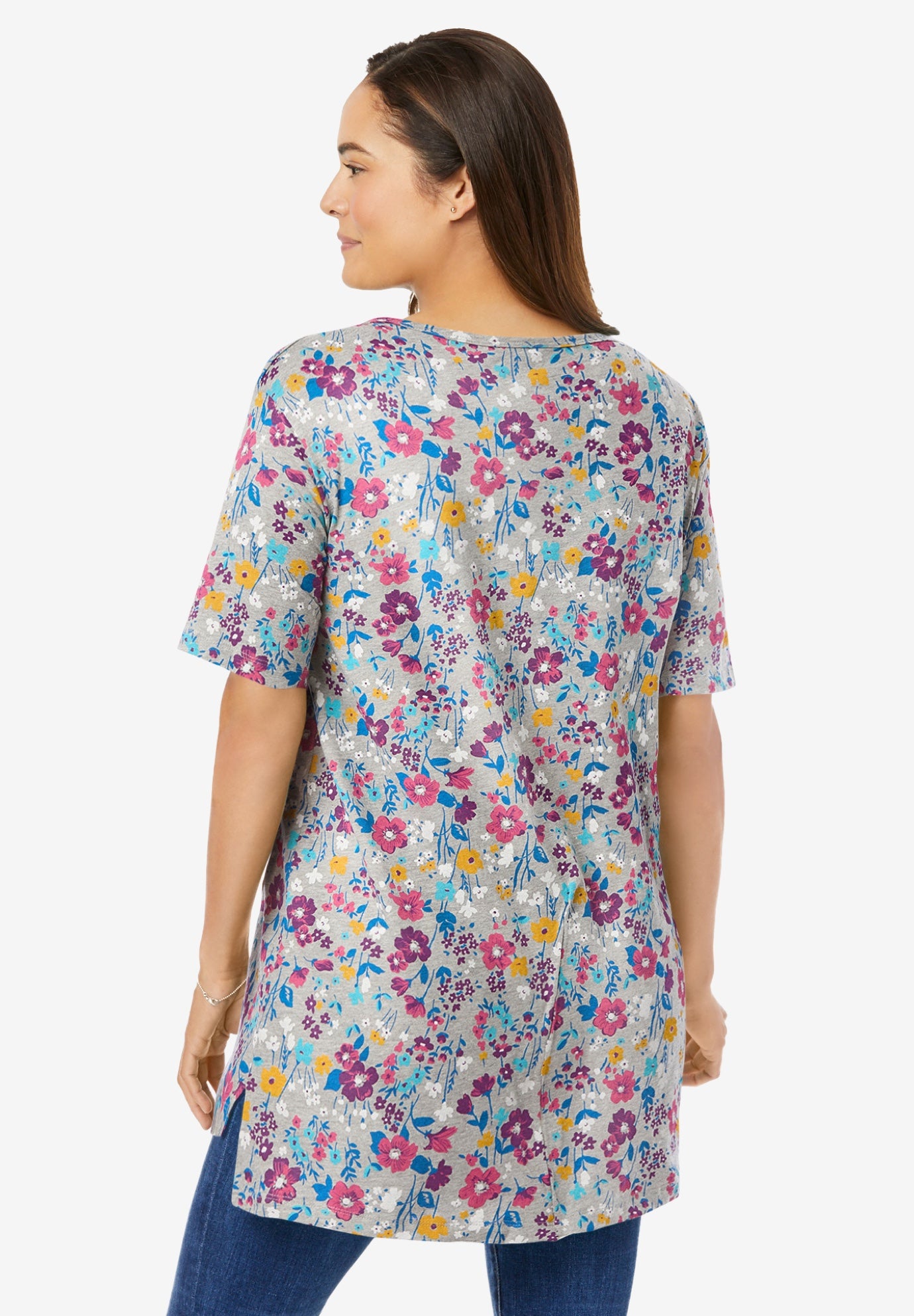 Perfect Printed Short-Sleeve Boatneck Tunic image number 1