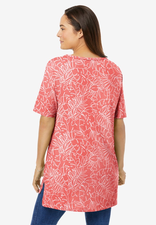 Perfect Printed Short-Sleeve Boatneck Tunic image number 1