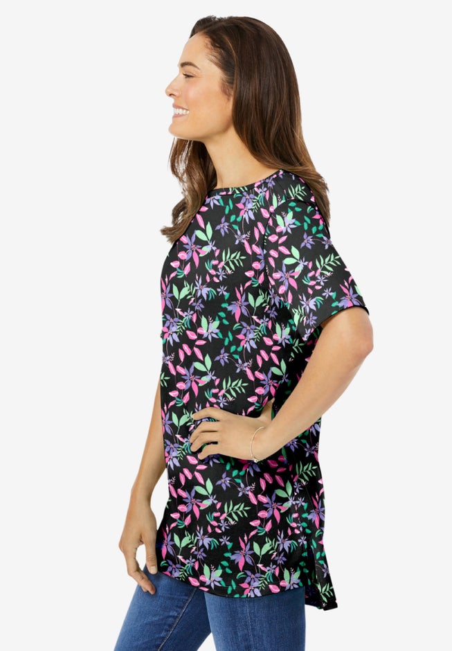 Perfect Printed Short-Sleeve Boatneck Tunic image number 2
