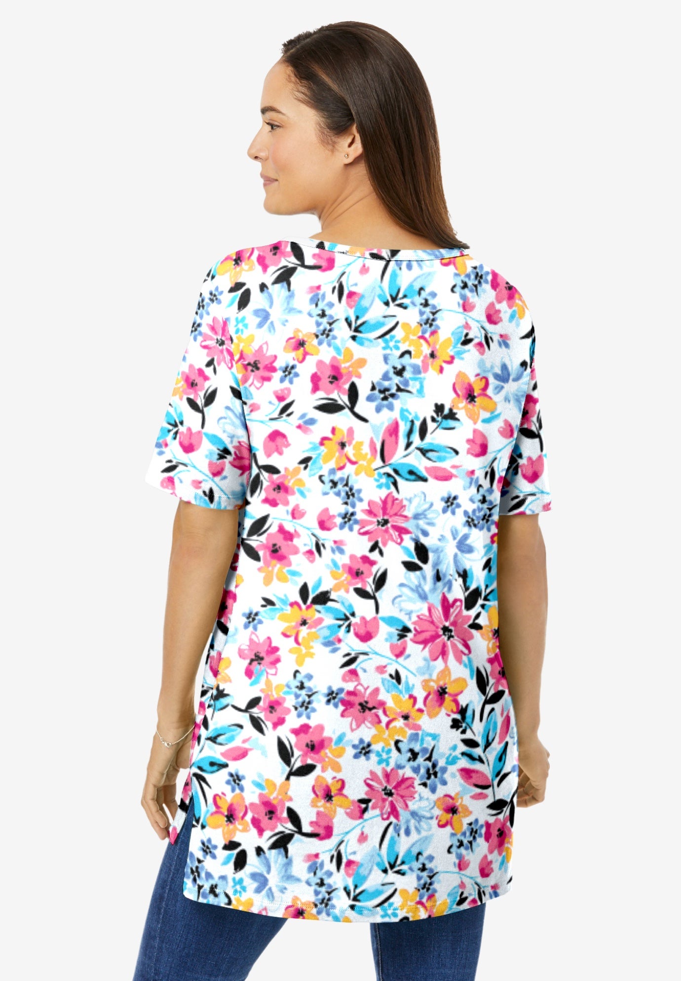 Perfect Printed Short-Sleeve Boatneck Tunic image number 1
