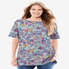 Perfect Printed Short-Sleeve Boatneck Tunic image number null