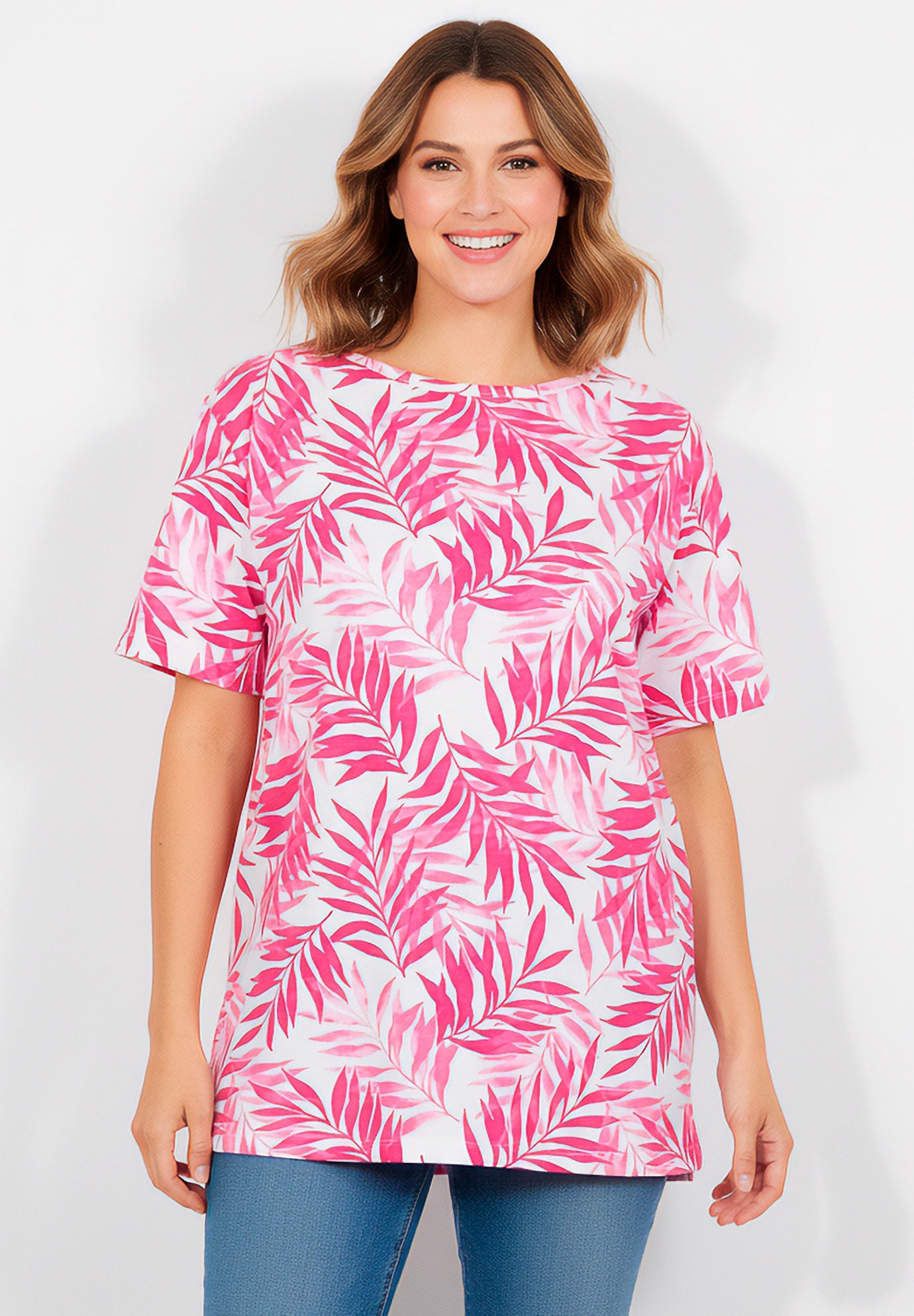 Perfect Printed Short-Sleeve Boatneck Tunic image number 0