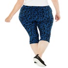 Stretch-Cotton Knit Pull-On Printed Capri Leggings image number null