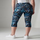 Stretch-Cotton Knit Pull-On Printed Capri Leggings image number null