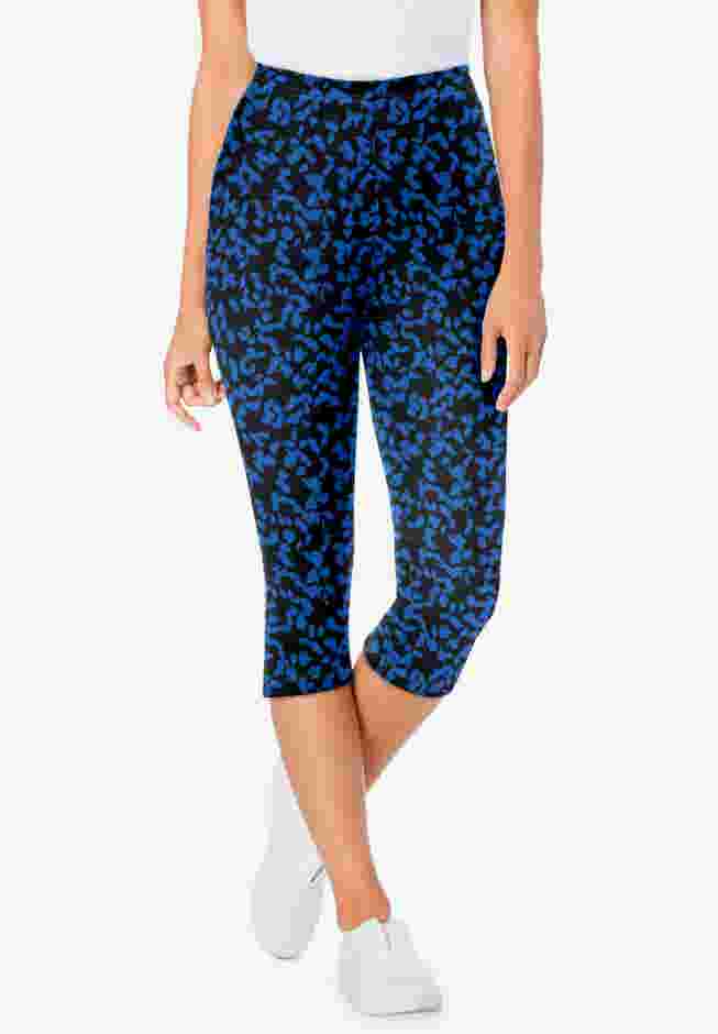 Stretch Cotton Printed Capri Legging image number 0