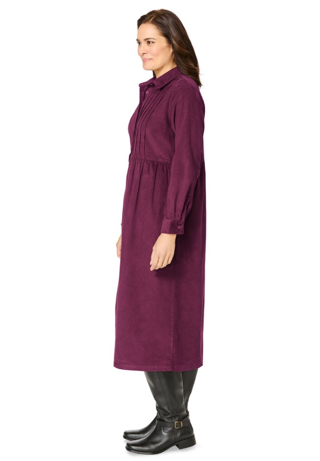 Button Front Corduroy Dress image number 2