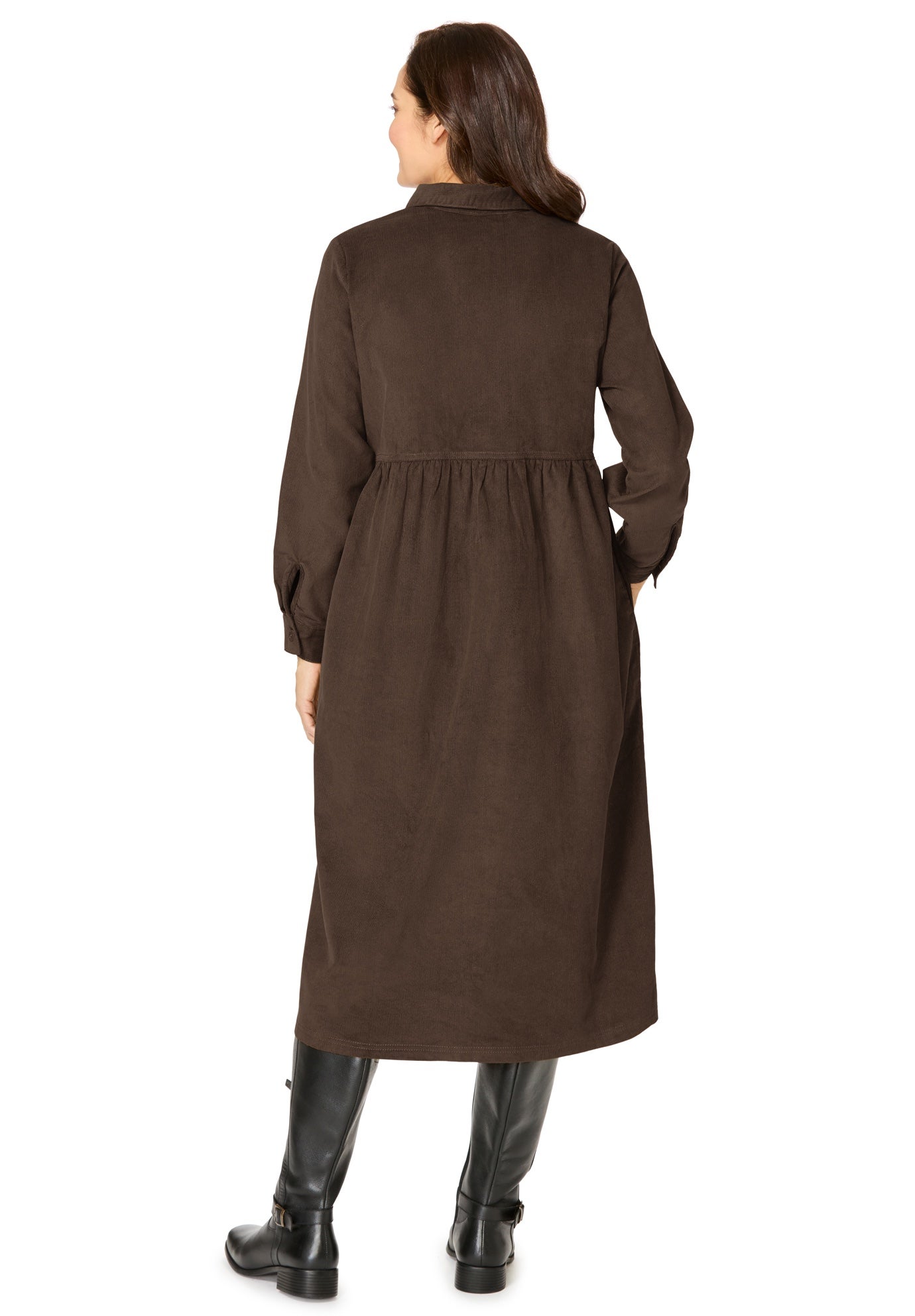 Button Front Corduroy Dress image number 1