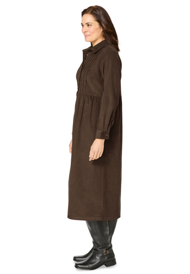 Button Front Corduroy Dress image number 2