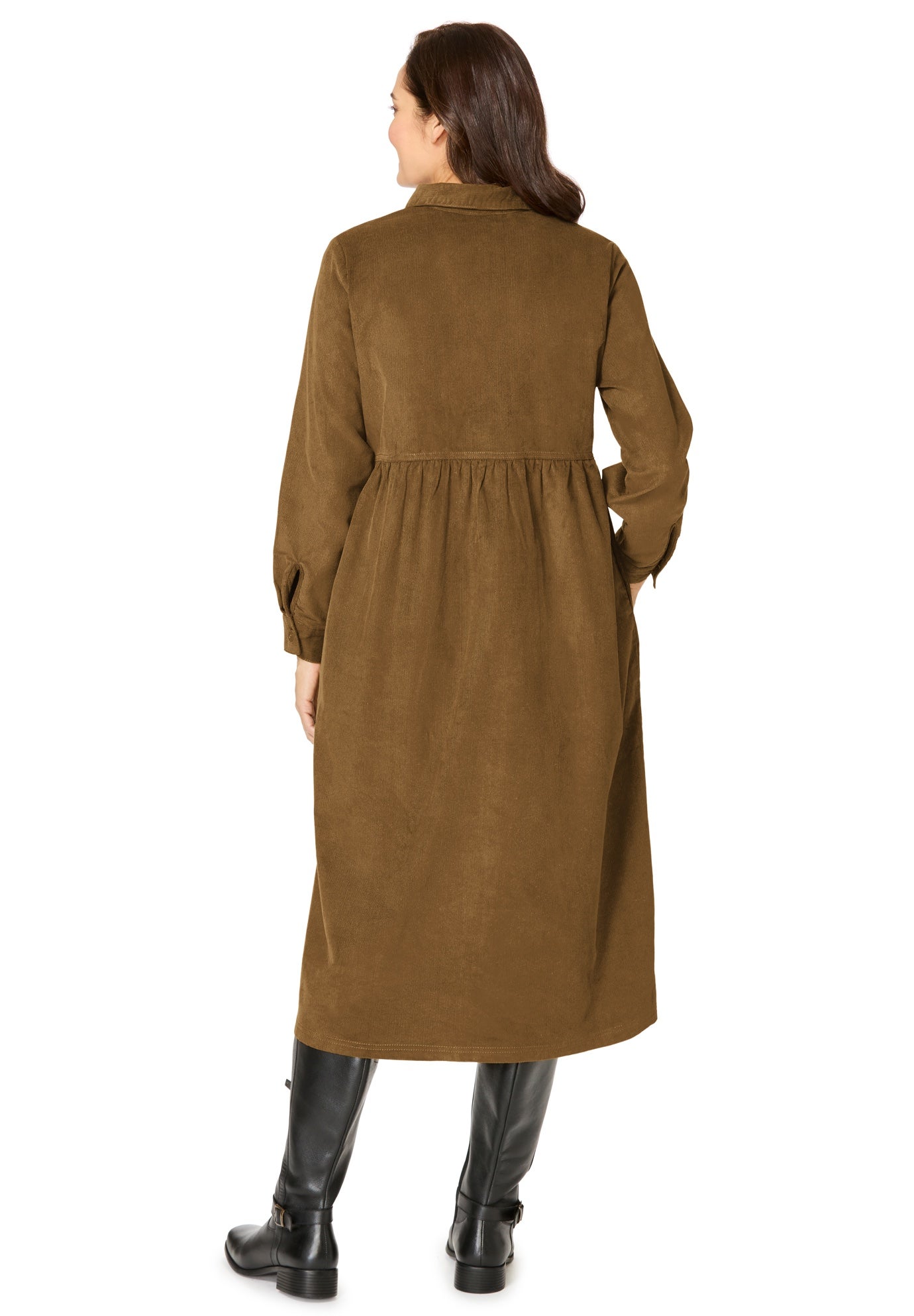 Button Front Corduroy Dress image number 1