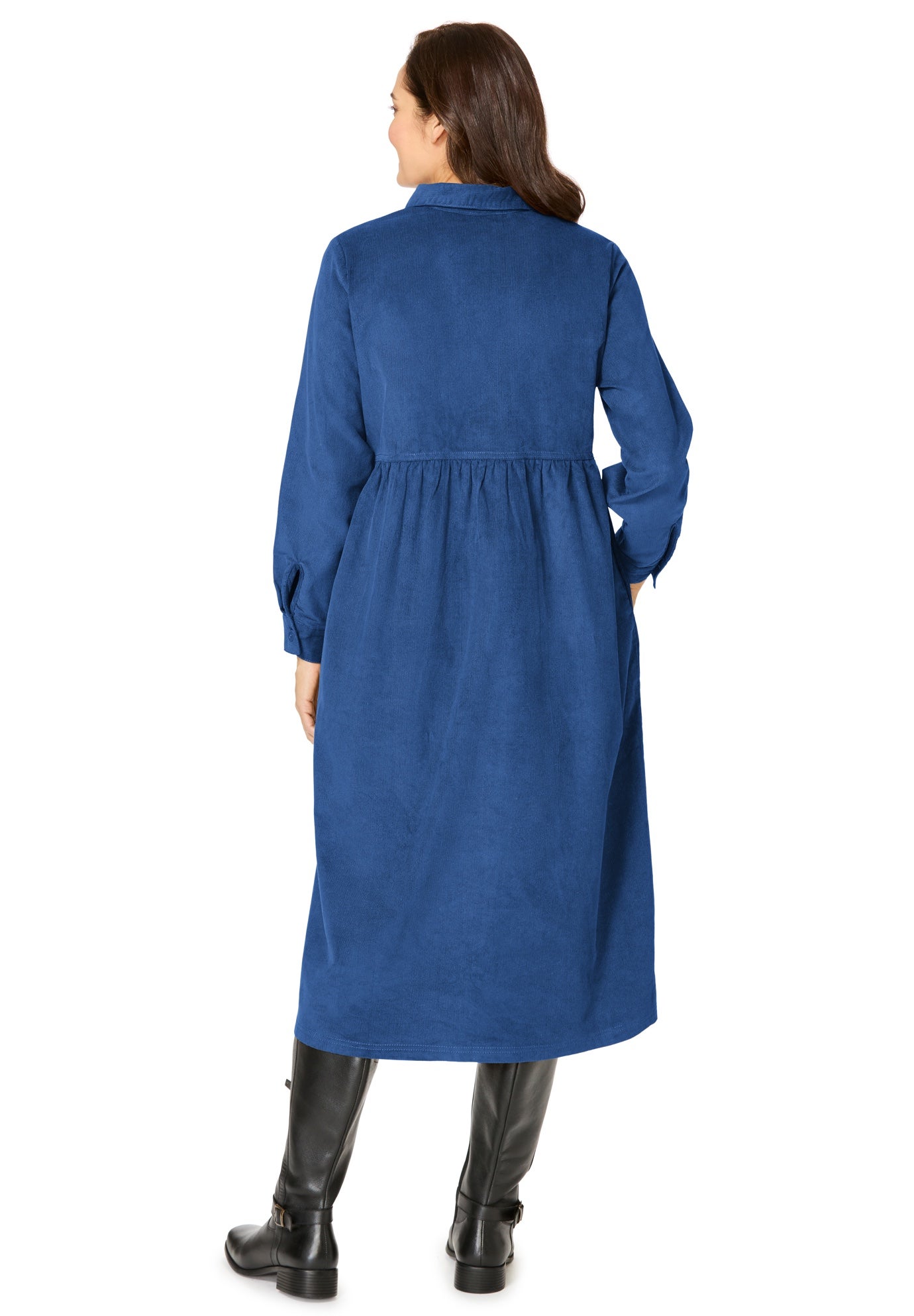 Button Front Corduroy Dress image number 1