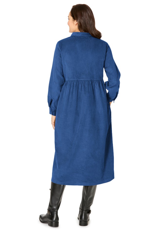 Button Front Corduroy Dress image number 1