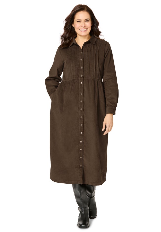 Button Front Corduroy Dress image number 0