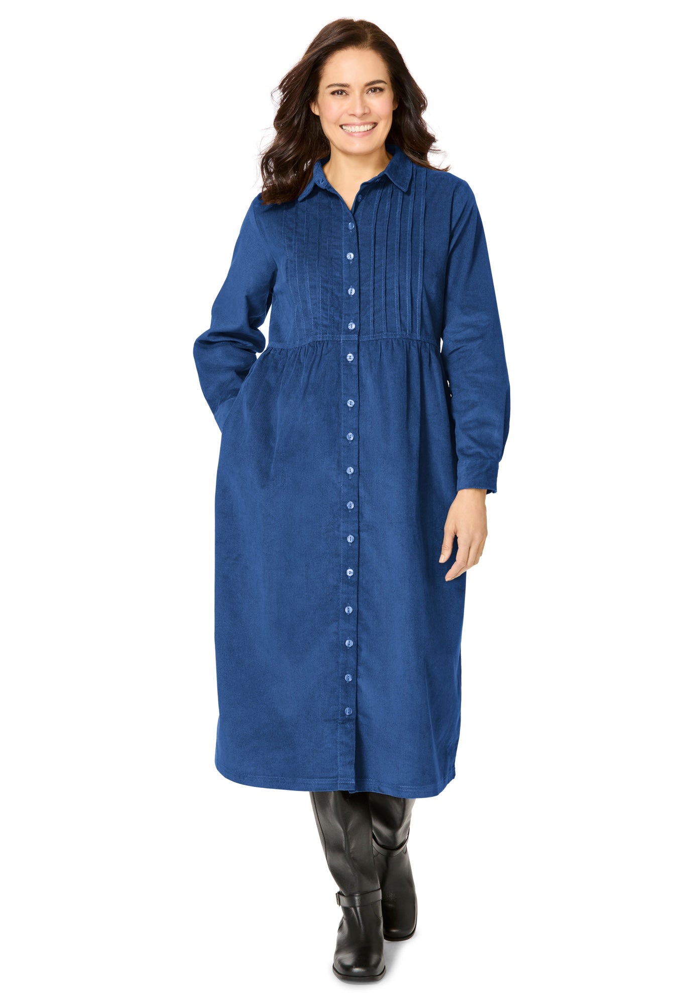 Button Front Corduroy Dress image number 0