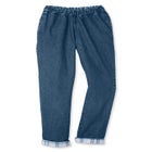 Elastic-Waist Cotton Straight Leg Denim Pant with Flannel Lining image number null