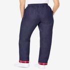 Elastic-Waist Cotton Straight Leg Denim Pant with Flannel Lining image number null