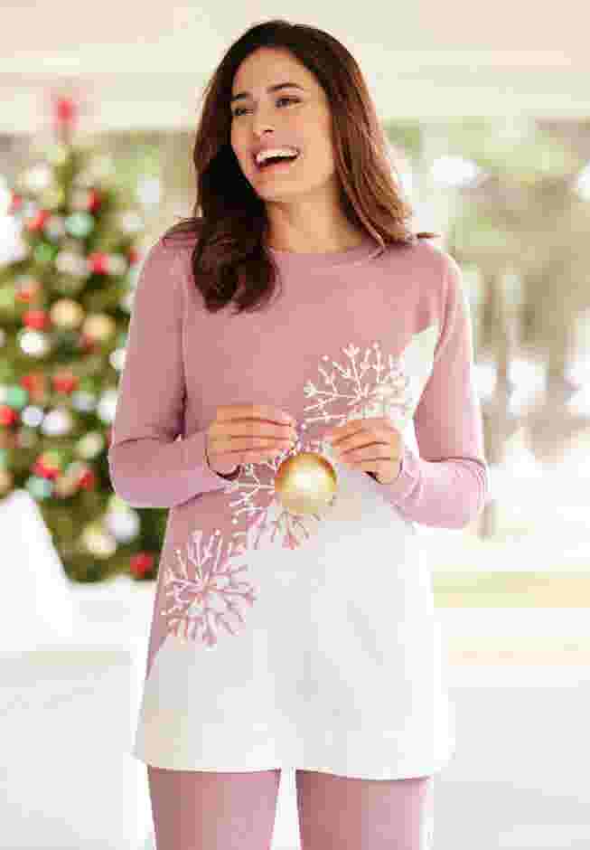 Snowflake Jacquard Pullover Sweater image number 6