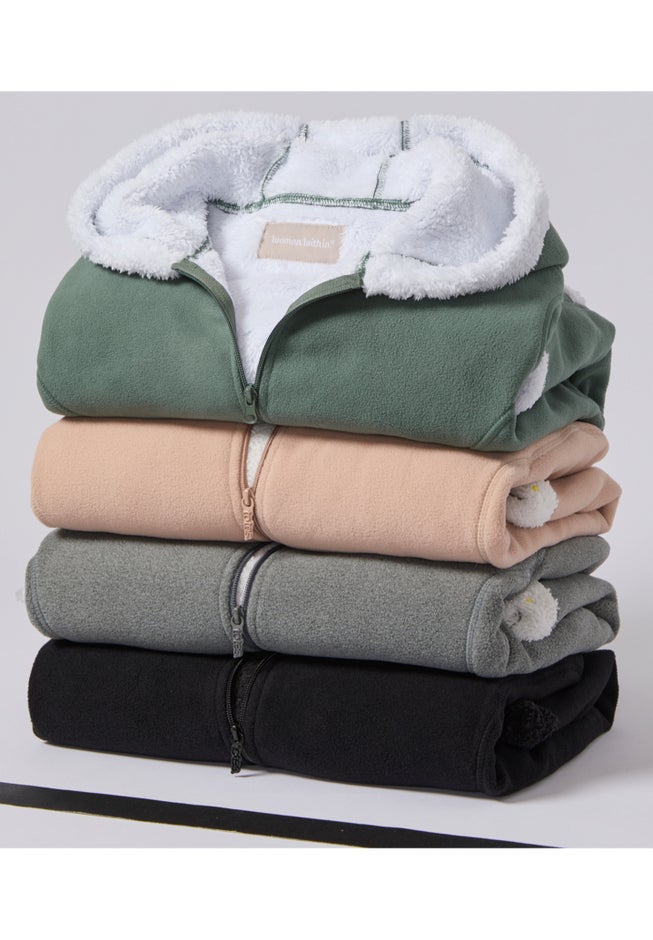 Fleece Hooded Sherpa Lined Jacket image number 2