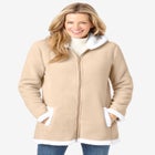 Fleece Hooded Sherpa Lined Jacket image number null