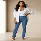 Comfort Waist Stretch Denim Straight-Leg Jean image number null