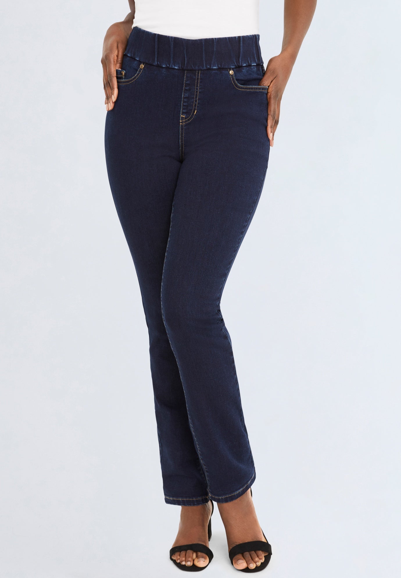 Comfort Waist Stretch Denim Straight Leg Jean image number 0