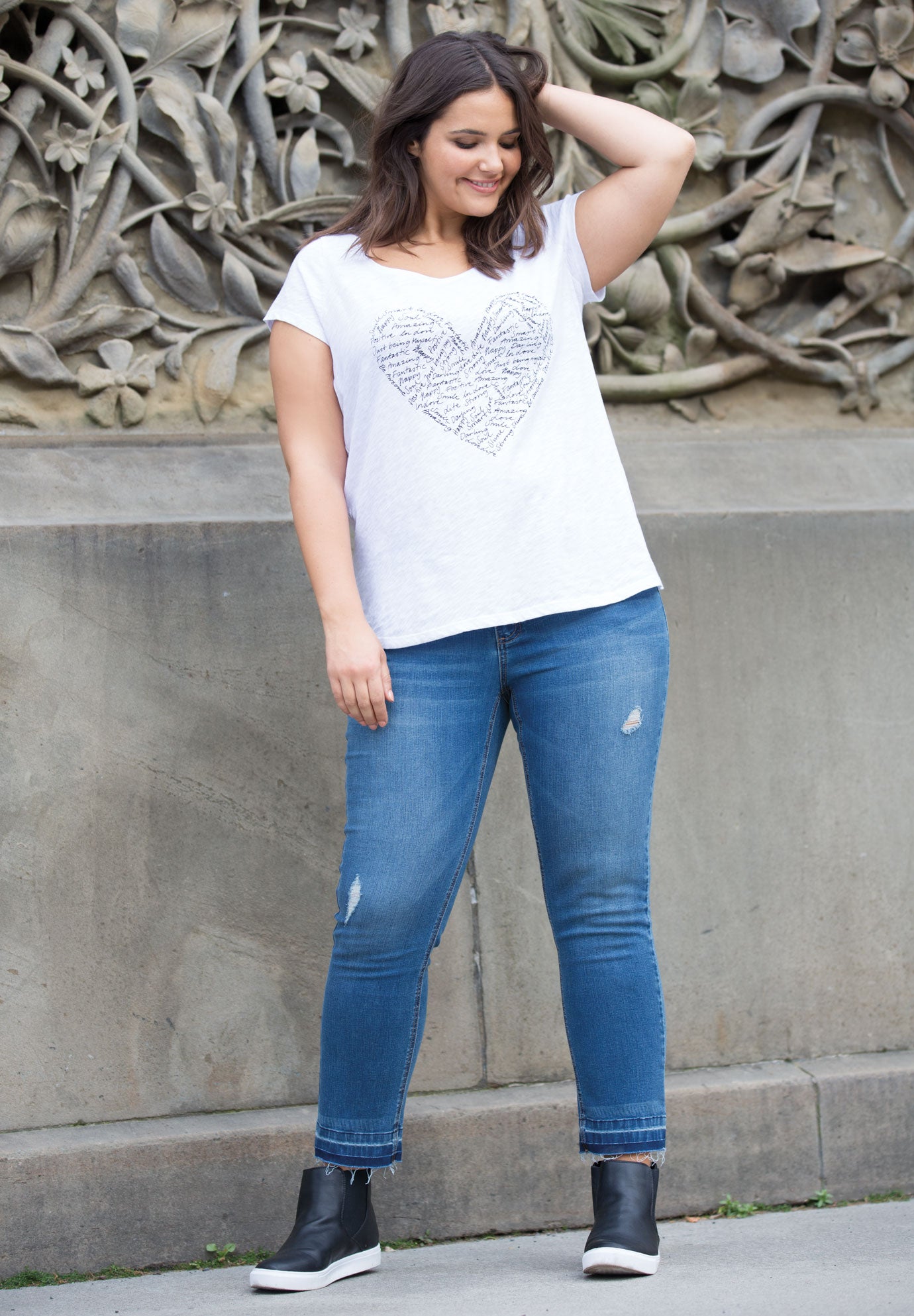 Graphic Scoop Neck Tee image number 2