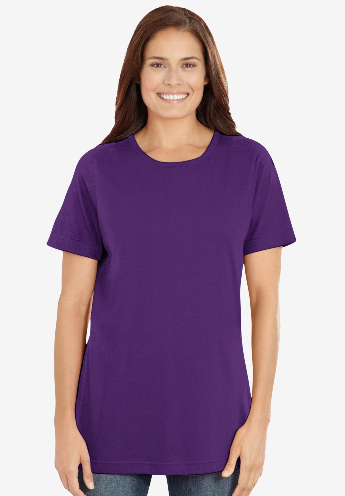 Perfect Short-Sleeve Crewneck Cotton Tee image number 0