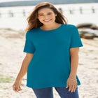 Perfect Short-Sleeve Crewneck Cotton Tee image number null