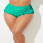 Shirred High Waist Swim Brief image number null