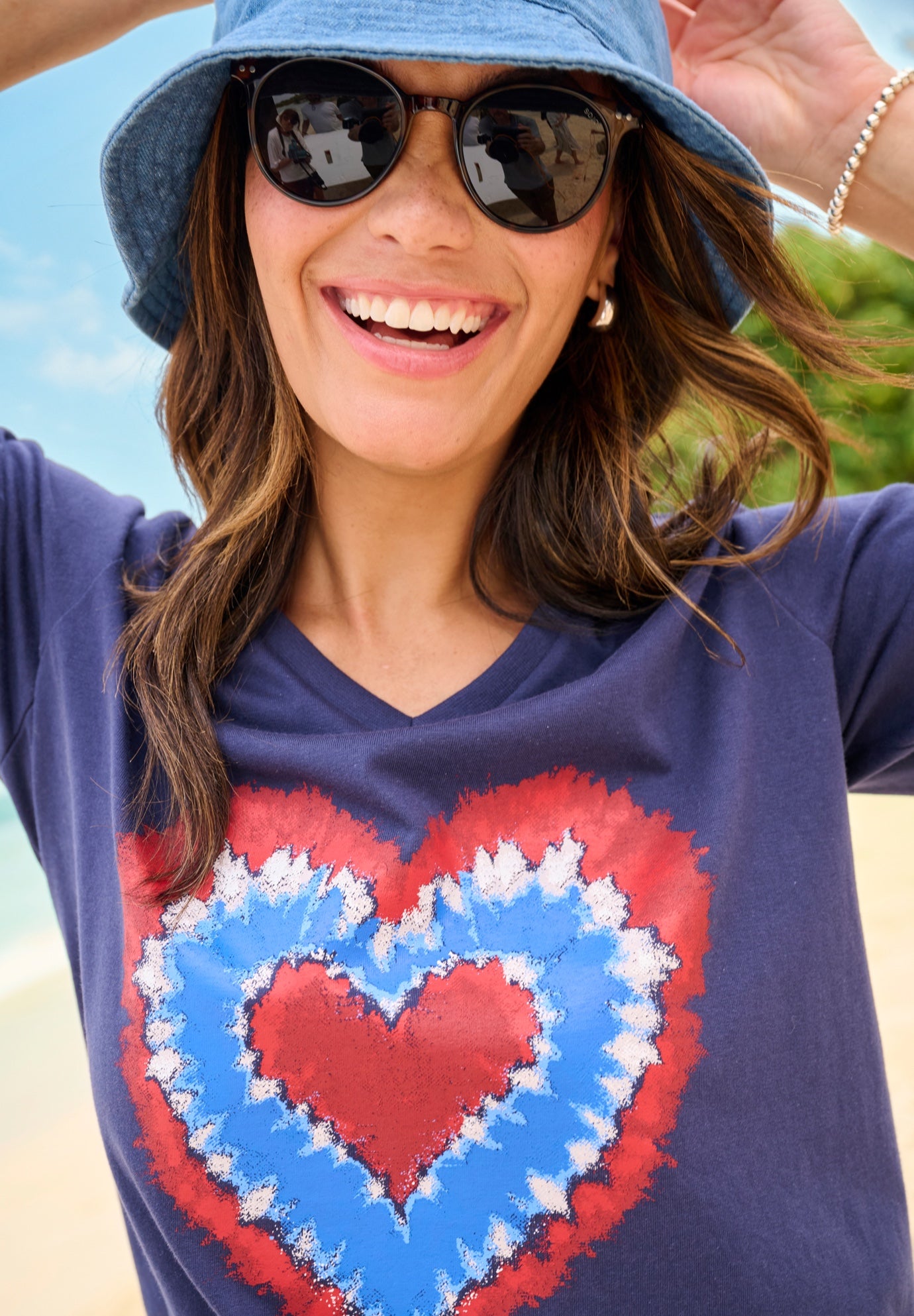 Cuffed Americana Print Tee image number 6