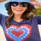 Cuffed Americana Print Tee image number null