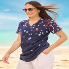 Cuffed Americana Print Tee image number null