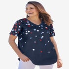 Cuffed Americana Print Tee image number null